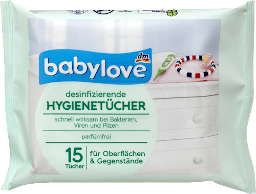 Hygienetücher desinfizierend parfümfrei 15 Tücher babylove