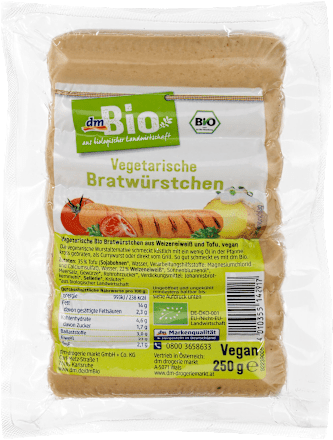 Fertiggericht vegetarische Bratwürstchen dmBio