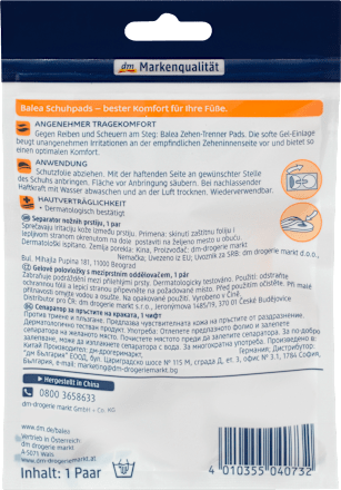 Gelpads Druckstellen Zehen Trenner Balea