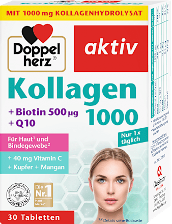 aktiv Kollagen 1000 + Biotin 500μg + Q10 tablete Doppelherz