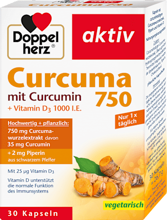 aktiv - Curcuma 750 kapsule sa kurkuminom + Vitamin D3 1000 I.E. Doppelherz