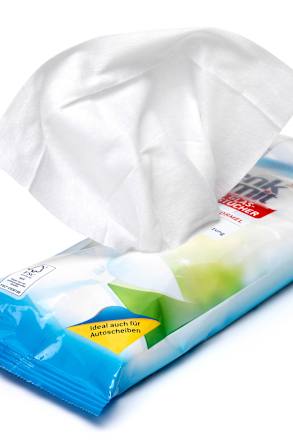 Glasreinigungs Tücher feucht Denkmit