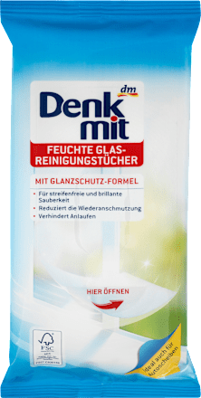 Glasreinigungs Tücher feucht Denkmit
