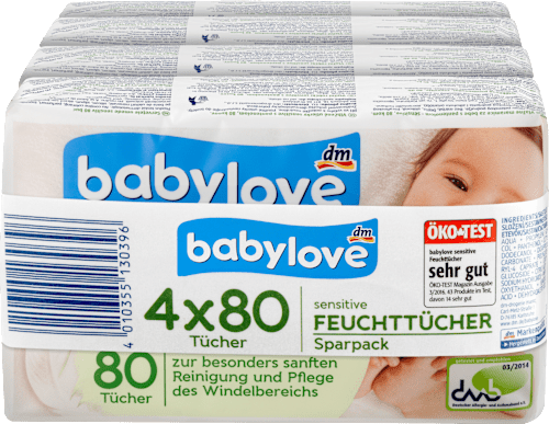 Feuchttücher sensitive 4x80 Stück babylove