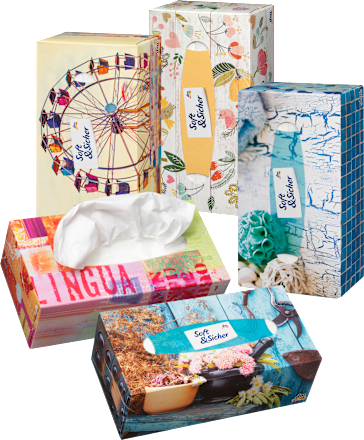 Taschentücher Box Design Soft&Sicher