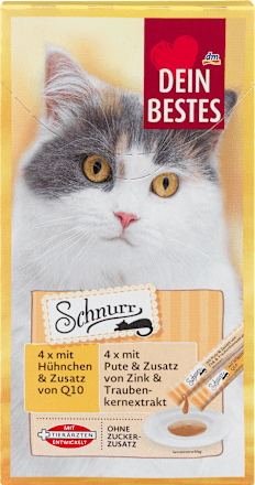 Katzenleckerli, Huhn & Pute, Schnurr, Multipack (8 Stück) Dein Bestes