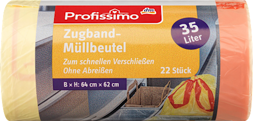 Müllbeutel 35L mit Zugband Profissimo