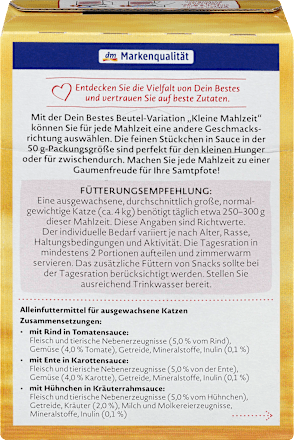 Nassfutter Katze Kleine Mahlzeit Rind, Ente & Hühnchen Dein Bestes