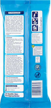 Glasreinigungs Tücher feucht Denkmit
