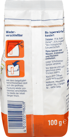 Trockenobst Ingwer-Würfel kandiert dmBio