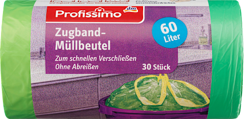 Müllbeutel 60L mit Zugband Profissimo