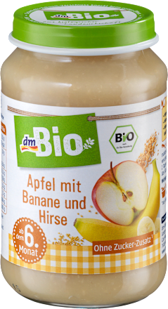 Apfel mit Banane und Hirse ab dem 6. Monat dmBio