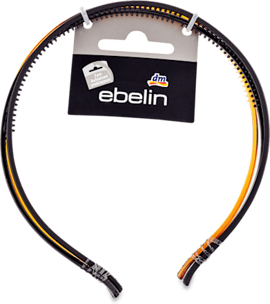 Haarreifen Anthrazit, Schwarz, Gold ebelin