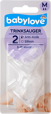 Trinksauger M aus Silikon, Größe 2, 5-18 Monate babylove
