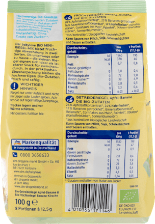 Fruchtriegel Bio Mini-Riegel-Mix ab 1 Jahr babylove