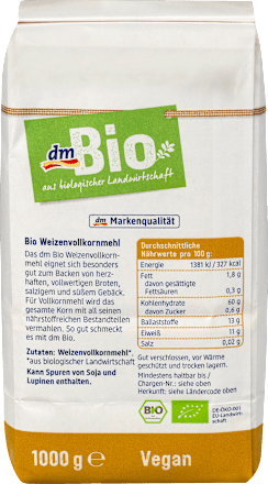 Mehl, Weizen Vollkorn dmBio