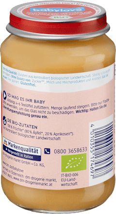 Früchte Aprikose in Apfel nach dem 4. Monat babylove