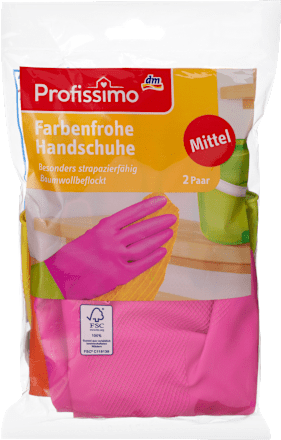 Farbenfrohe Handschuhe M Profissimo