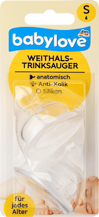 Weithals-Trinksauger S aus Silikon, anatomisch, Universalgröße babylove