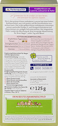 Nagerfutter, Knabberkissen mit Luzerne, Leinsamen & Hafer Dein Bestes