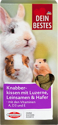 Nagerfutter, Knabberkissen mit Luzerne, Leinsamen & Hafer Dein Bestes
