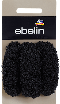 Haargummi-Set flauschig schwarz ebelin