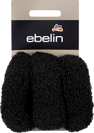 Elastici per capelli neri a fascia larga ebelin