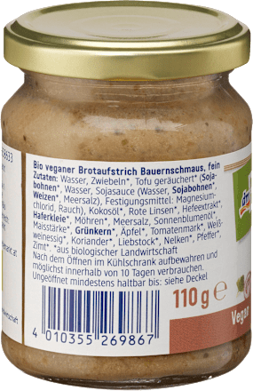 Aufstrich, veganer Bauernschmaus dmBio