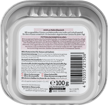 Nassfutter für Katzen, Senior, reich an Huhn Dein Bestes