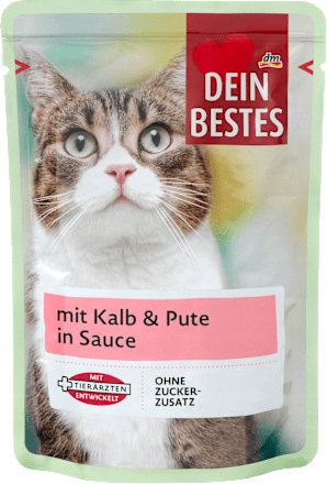 Cibo per gatti con vitello e tacchino in salsa DEIN BESTES