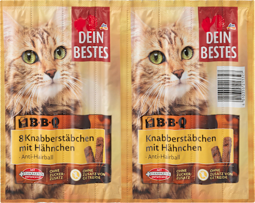 Snack für Katzen, Knabber-Stäbchen BBQ mit Hähnchen Dein Bestes