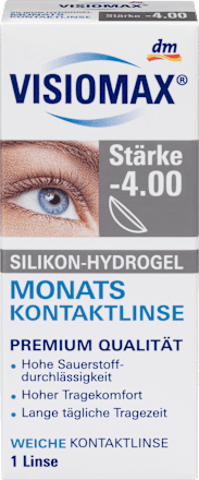 Silikónovo-hydrogélové mesačné kontaktné šošovky, dioptria - 4,00 Visiomax