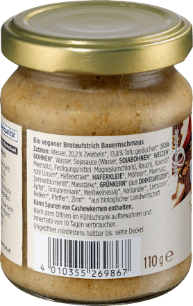 Aufstrich, veganer Bauernschmaus dmBio