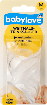 Weithals-Trinksauger M aus Silikon, anatomisch, Universalgröße babylove