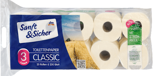 Toilettenpapier Classic 3-lagig XXL-Packung Sanft&Sicher