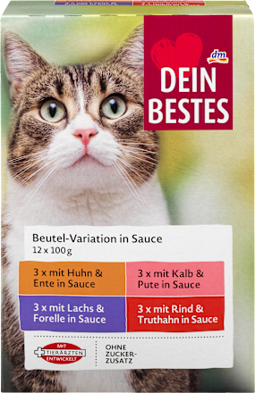 Kapsičky pre mačky v omáčke, kompletné krmivo, multipack Dein Bestes