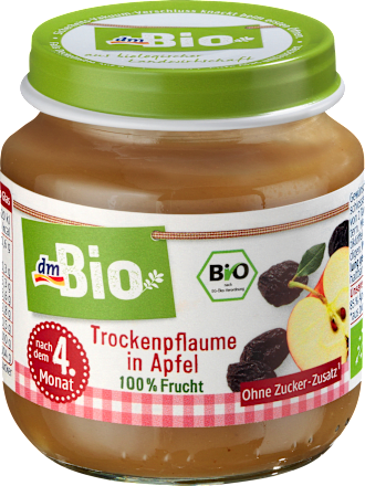 Früchte Trockenpflaume in Apfel nach dem 4. Monat dmBio