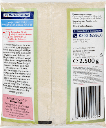 Kleintierstreu, Vogelsand mit Muschelgrit & Anisöl Dein Bestes