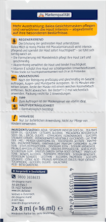 Maske Milch & Honig, 2 x 8 ml Balea