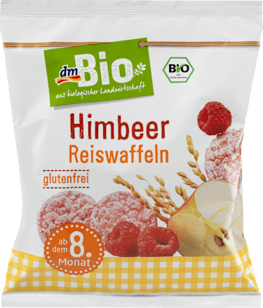 Waffeln, Snack Himbeer Reiswaffeln ab dem 8. Monat dmBio