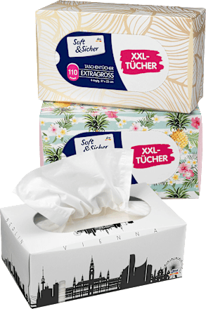 Taschentücher Box mit extra großen Taschentüchern Soft&Sicher