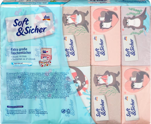 Fazzoletti tascabili 4 veli assort. Soft&Sicher