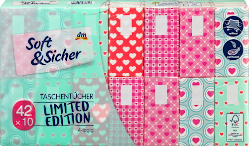 Taschentücher 4-lagig  (42x10 Stück) Ltd. Edt.  Soft&Sicher