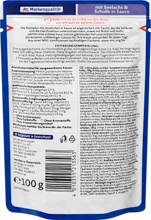 Храна за котки с морска сьомга и платика в сос DEIN BESTES