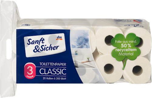 Toilettenpapier Classic 3-lagig XXL-Packung Sanft&Sicher