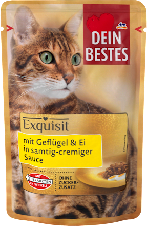 Nassfutter Katze mit Geflügel & Ei in Sauce, Exquisit Dein Bestes