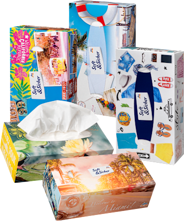 Taschentücher Box Design Soft&Sicher