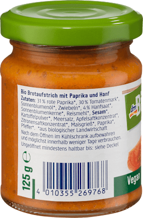 Aufstrich Paprika-Hanf dmBio