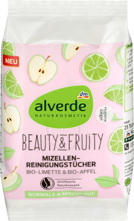 Mizellen-Reinigungstücher Beauty & Fruity Bio-Limette Bio-Apfel alverde NATURKOSMETIK
