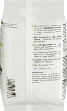 Mizellen-Reinigungstücher Beauty & Fruity Bio-Limette Bio-Apfel alverde NATURKOSMETIK